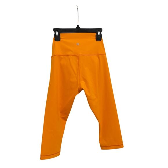 Lululemon Athletic Active Wunder Under Hi-Rise Crop Orange Leggings Size 6 - Picture 3 of 5